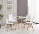 White Wooden Dining Table And 4 Chairs Wooden Legs Set Kitchen Home Dinning Room