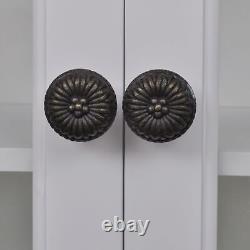 White Wooden Kitchen Wall Storage Cabinet With Glass Door Drawer Vintage T1I9