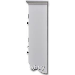 White Wooden Kitchen Wall Storage Cabinet With Glass Door Drawer Vintage T1I9