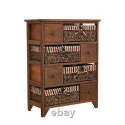 Wicker Basket Drawer Furniture Cabinet Storage Chest Hallway Cupboard Kitchen