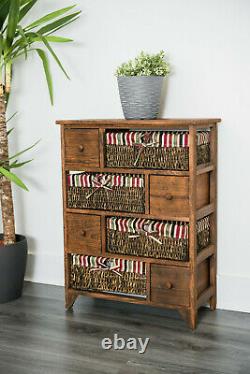 Wicker Basket Drawer Furniture Cabinet Storage Chest Hallway Cupboard Kitchen