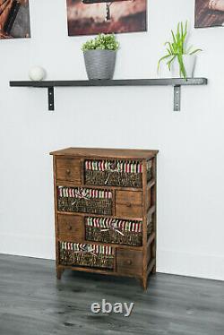 Wicker Basket Drawer Furniture Cabinet Storage Chest Hallway Cupboard Kitchen