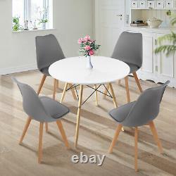 Wood Dining Table&Padded Chairs Kitchen Home Dining Lounge Set Modern Coffee Set
