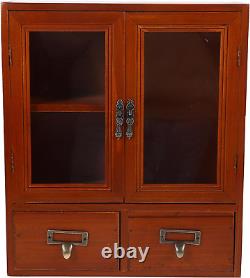 Wood Wall Storage Cabinet Wooden Kitchen Cabinet Vintage Solid Wood Door Slim Ba