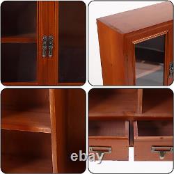 Wood Wall Storage Cabinet Wooden Kitchen Cabinet Vintage Solid Wood Door Slim Ba