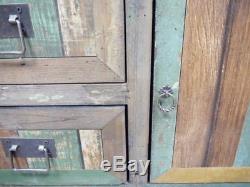 Wooden Cabinet Rustic 2 Drawer 1 Door Storage Cupboard Organiser Furniture Unit