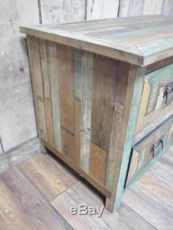 Wooden Cabinet Rustic 2 Drawer 1 Door Storage Cupboard Organiser Furniture Unit