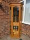 Wooden Display Corner Cabinet With Glass Doors 3 Door 4 Shelves Vgc