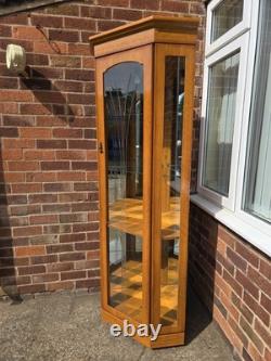 Wooden Display Corner Cabinet With Glass Doors 3 Door 4 Shelves VGC