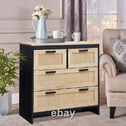 Wooden Free Standing Side Cabinet Cupboard 4 Drawers Hallway Living Room Storage