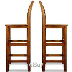 Wooden High Chairs 4 Breakfast Kitchen Tall Chair Retro Vintage Bar Stools Wood