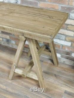Wooden Industrial Table Rustic Wood Crossed Legs Natural Acacia Top Dining New