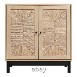 Wooden Sideboard Cabinet Cupboard Unit Storage Furniture With 2 Shelves 2 Doors