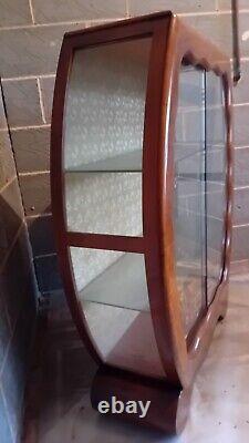 Wooden Storage Glass Display Cabinet Cupboard Glass Shelf Vintage Antique Unit