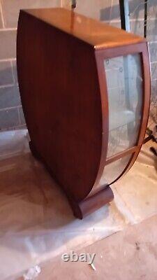 Wooden Storage Glass Display Cabinet Cupboard Glass Shelf Vintage Antique Unit