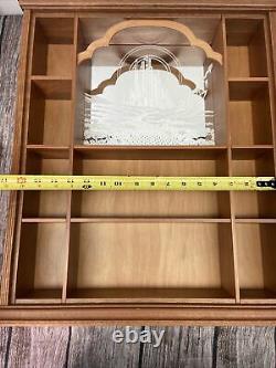 Wooden Wall Hanging or Tabletop Curio Cabinet Display rack 3 Shelf 21x18.5X4