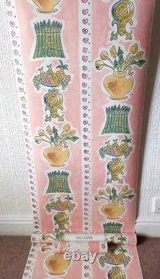 X2 90s Vintage LAURA ASHLEY Wallpaper Retro cottagecore Kitchen 80s Country Pink