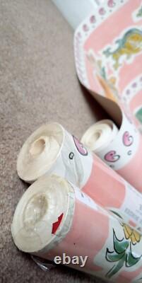 X2 90s Vintage LAURA ASHLEY Wallpaper Retro cottagecore Kitchen 80s Country Pink