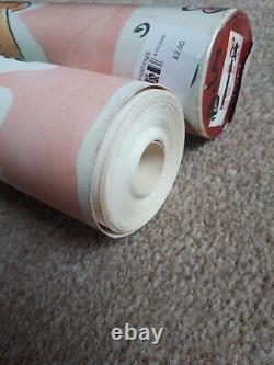 X2 90s Vintage LAURA ASHLEY Wallpaper Retro cottagecore Kitchenalia Country Pink