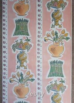 X2 90s Vintage LAURA ASHLEY Wallpaper Retro cottagecore Kitchenalia Country Pink