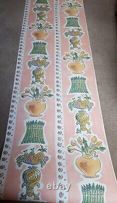 X2 90s Vintage LAURA ASHLEY Wallpaper Retro cottagecore Kitchenalia Country Pink