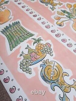 X2 90s Vintage LAURA ASHLEY Wallpaper Retro cottagecore Kitchenalia Country Pink