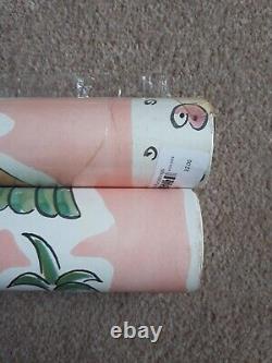 X2 90s Vintage LAURA ASHLEY Wallpaper Retro cottagecore Kitchenalia Country Pink