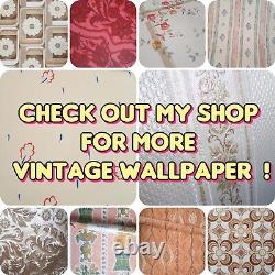 X3 1960s Vintage CROWN Wallpaper Rolls Damask 70s Retro Mcm Kitsch Retro Red