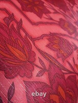 X3 1960s Vintage CROWN Wallpaper Rolls Damask 70s Retro Mcm Kitsch Retro Red