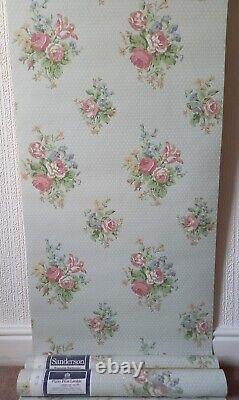 X3 1990s Vintage SANDERSON Wallpaper Rolls Floral 80s Retro Flowers Cottagecore