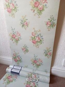 X3 1990s Vintage SANDERSON Wallpaper Rolls Floral 80s Retro Flowers Cottagecore