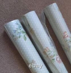 X3 1990s Vintage SANDERSON Wallpaper Rolls Floral 80s Retro Flowers Cottagecore
