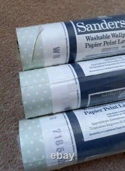 X3 1990s Vintage SANDERSON Wallpaper Rolls Floral 80s Retro Flowers Cottagecore