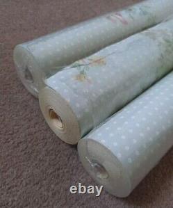 X3 1990s Vintage SANDERSON Wallpaper Rolls Floral 80s Retro Flowers Cottagecore