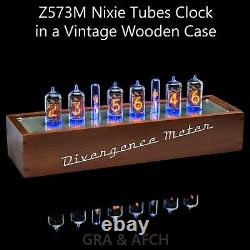 Z573M Nixie Tubes Clock in Wooden Case Divergence Meter mini RGB, USB, Musical
