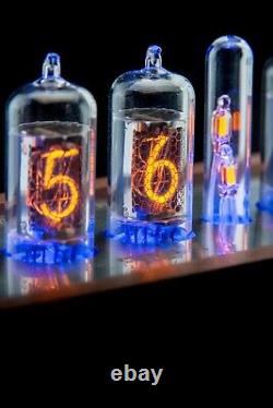 Z573M Nixie Tubes Clock in Wooden Case Divergence Meter mini RGB, USB, Musical
