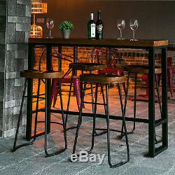 1/2 / 4x Vintage Tabourets De Bar Industriel Chaise Rétro Comptoir De Cuisine En Bois Seat Pub
