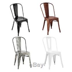 1-4x Tolix Chaise De Style Métal Dining Chair Chaise Bistro Kitchen Cafe