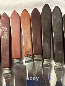 21 Ustensiles de Cuisine Vintage en Bakélite avec Poignée - Grand Mélange de Couleurs Rouge, Jaune, Orange