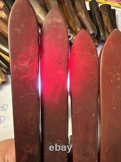 21 Ustensiles de Cuisine Vintage en Bakélite avec Poignée - Grand Mélange de Couleurs Rouge, Jaune, Orange