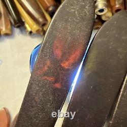 21 Ustensiles de Cuisine Vintage en Bakélite avec Poignée - Grand Mélange de Couleurs Rouge, Jaune, Orange