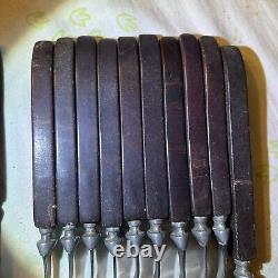 21 Ustensiles de Cuisine Vintage en Bakélite avec Poignée - Grand Mélange de Couleurs Rouge, Jaune, Orange