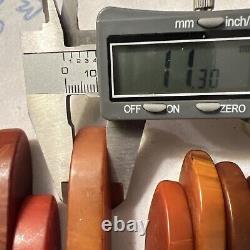 21 Ustensiles de Cuisine Vintage en Bakélite avec Poignée - Grand Mélange de Couleurs Rouge, Jaune, Orange