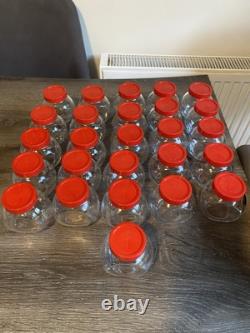 26x Bocaux de rangement vintage Pasabahce en verre inclinés pour bonbons/arts et crafts