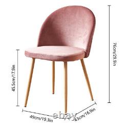 2/4/6 Chaises À Manger Pink Velvet Avec Chaise Longue Backrest Metal Leg Room