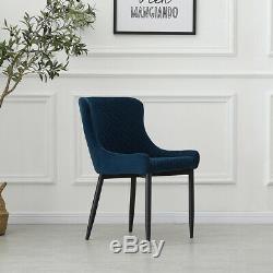 2 × Chaise À Velours Faux Chaises En Cuir Brun / Gris Dining Restaurant Room