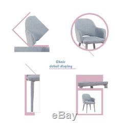 2 × Luxe Chaise Faux Cuir / Velours Seat Retro Fauteuils Cuisine