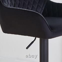 2x Tabourets de Bar Confortables à Dossier Pivotant avec Hauteur Réglable en Gaz pour Cuisine Chaises en Cuir