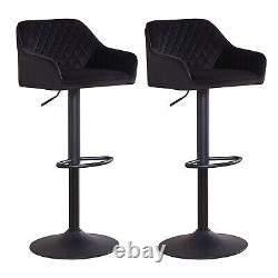 2x Tabourets de Bar Confortables à Dossier Pivotant avec Hauteur Réglable en Gaz pour Cuisine Chaises en Cuir