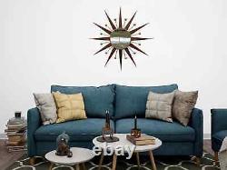 31 Miroir mural rétro Starburst Atomic en or George Nelson 1970 soleil vintage.